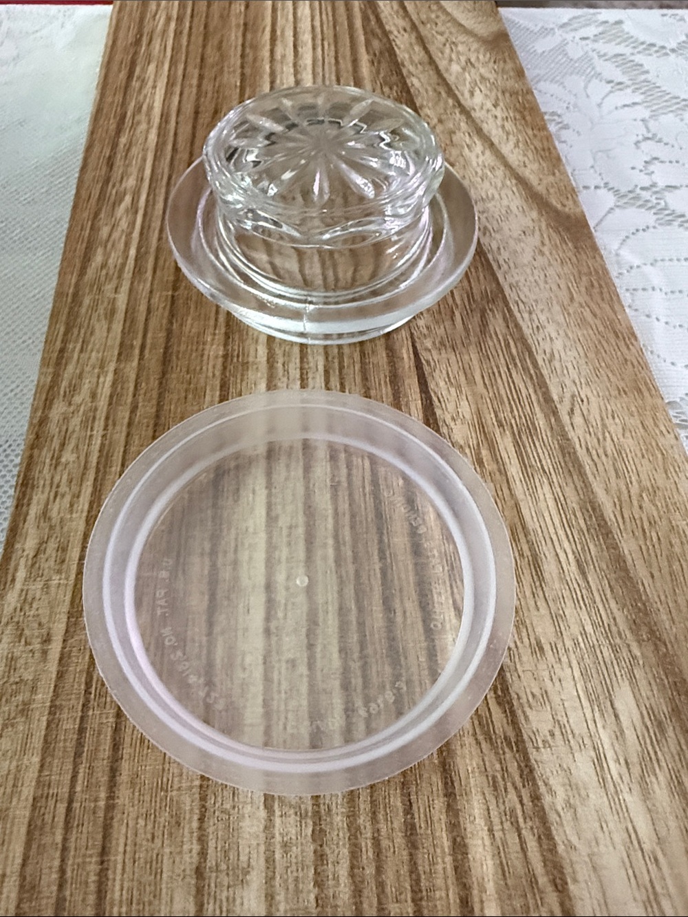 Vintage 1950s Mid-Century Clear Glass Apothecary Canister Replacement Lid